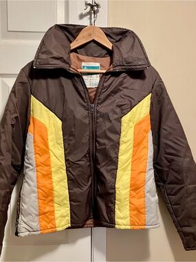 Vintage 1970s RARE Galliano Canada Retro Ski Puffer Jacket | Women's M